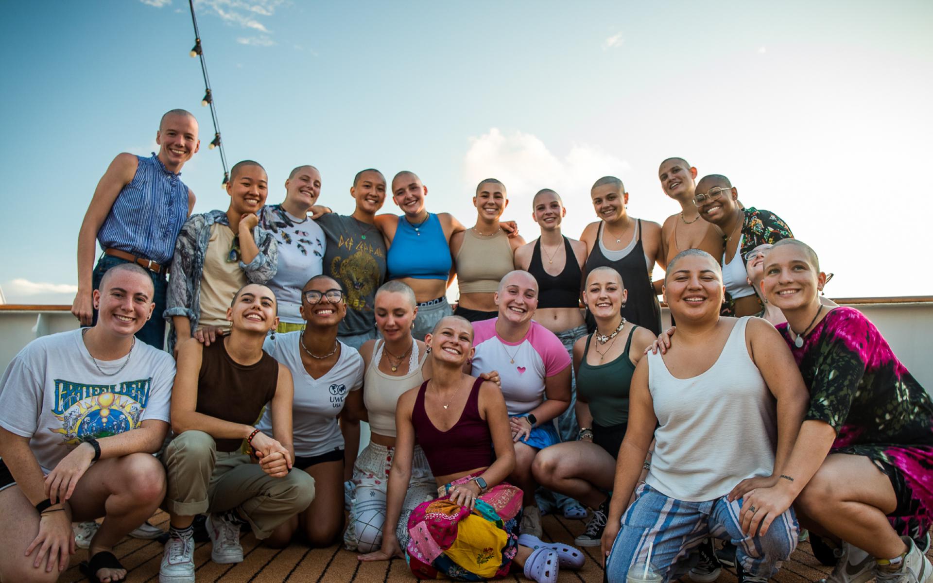 Group of bald women