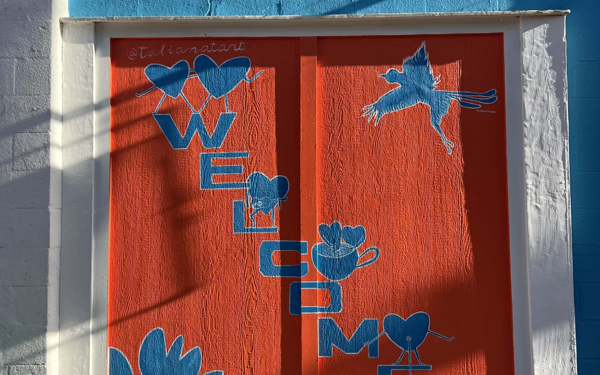 Second Wind Coffee House Welcome Mural by Talia Nat