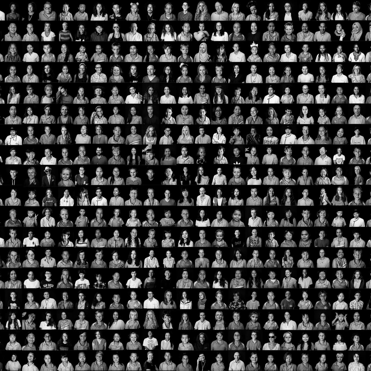 Faces of a school grid